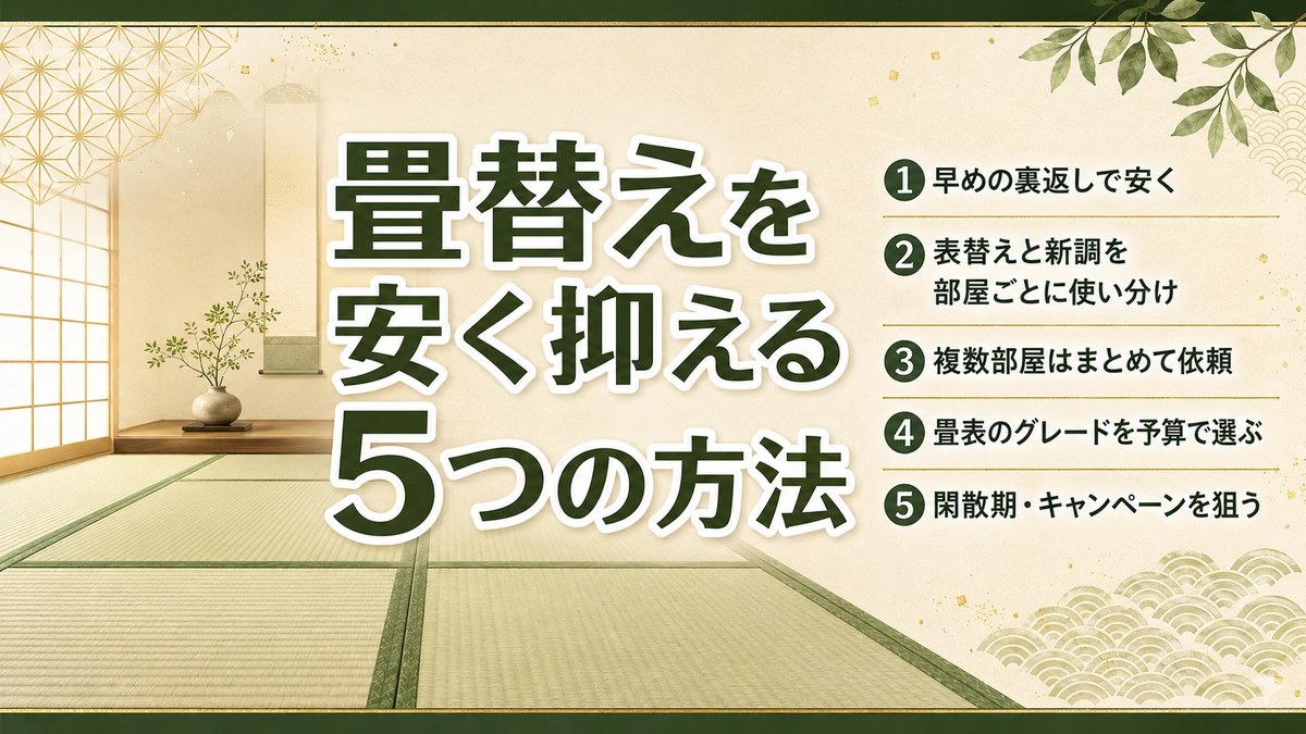 畳替え費用を抑えるコツ