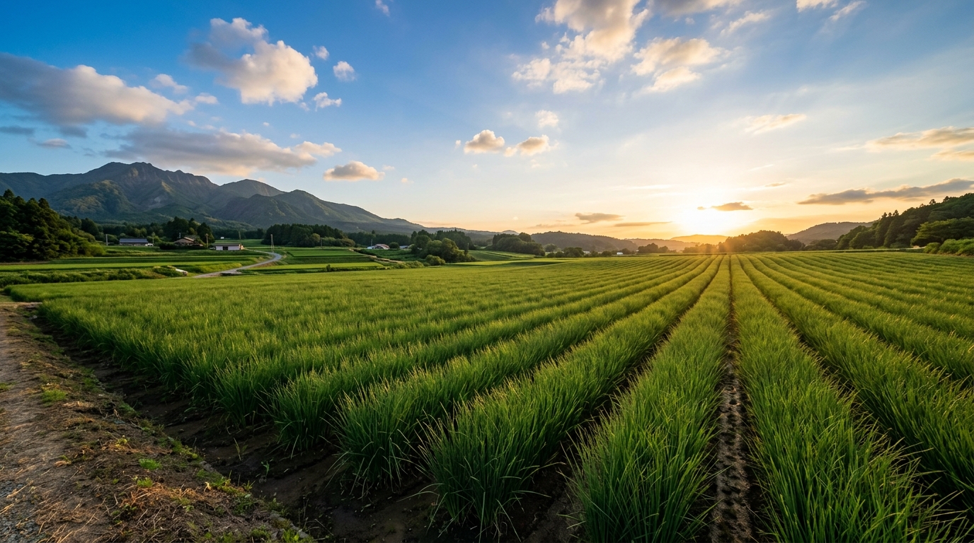 熊本県のい草畑