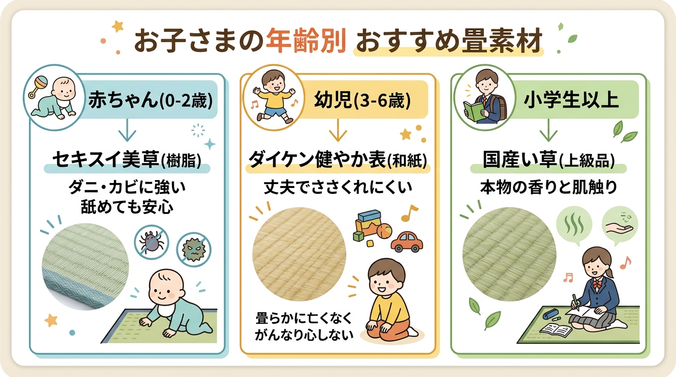 お子さまの年齢別おすすめ素材