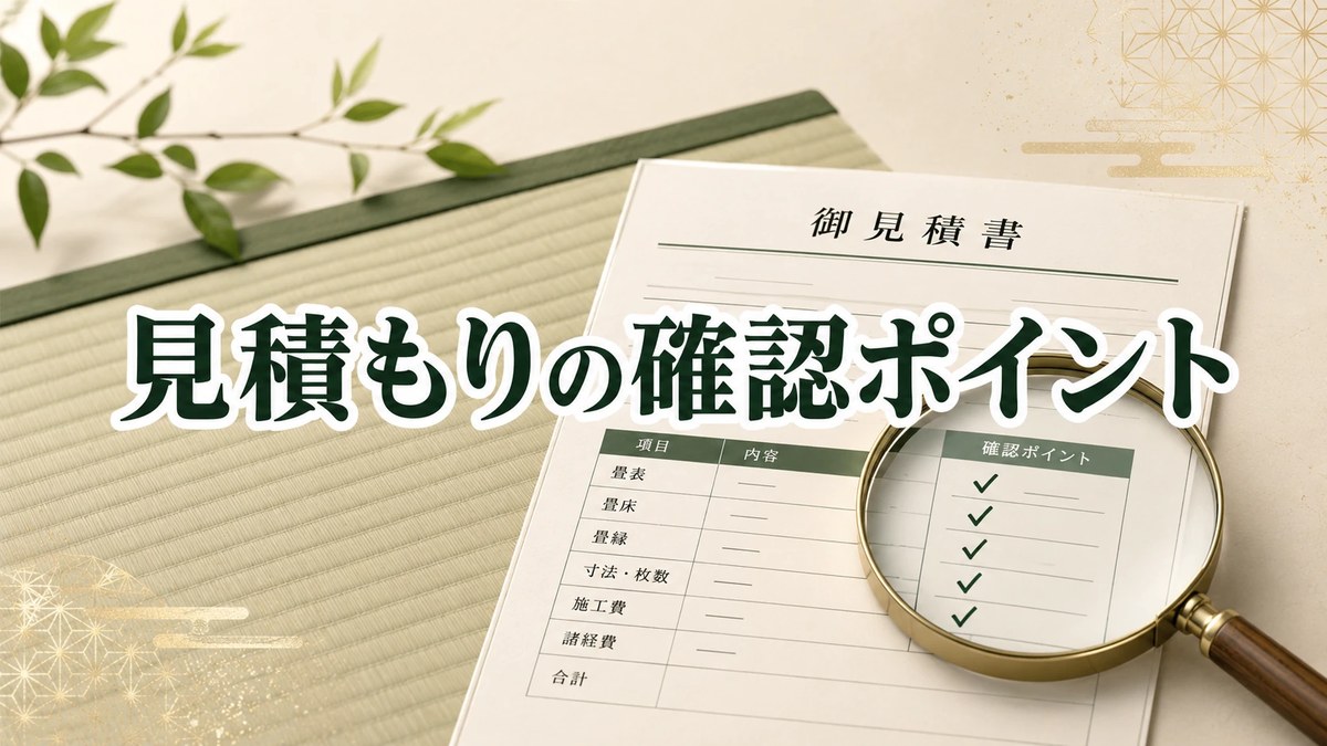 畳替えの見積もりチェックポイント