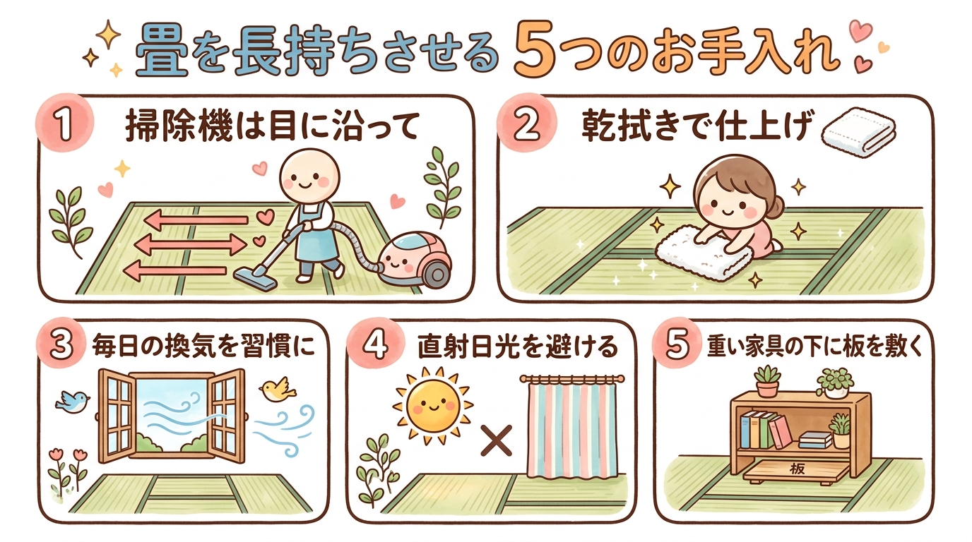 畳のお手入れ5つのポイント