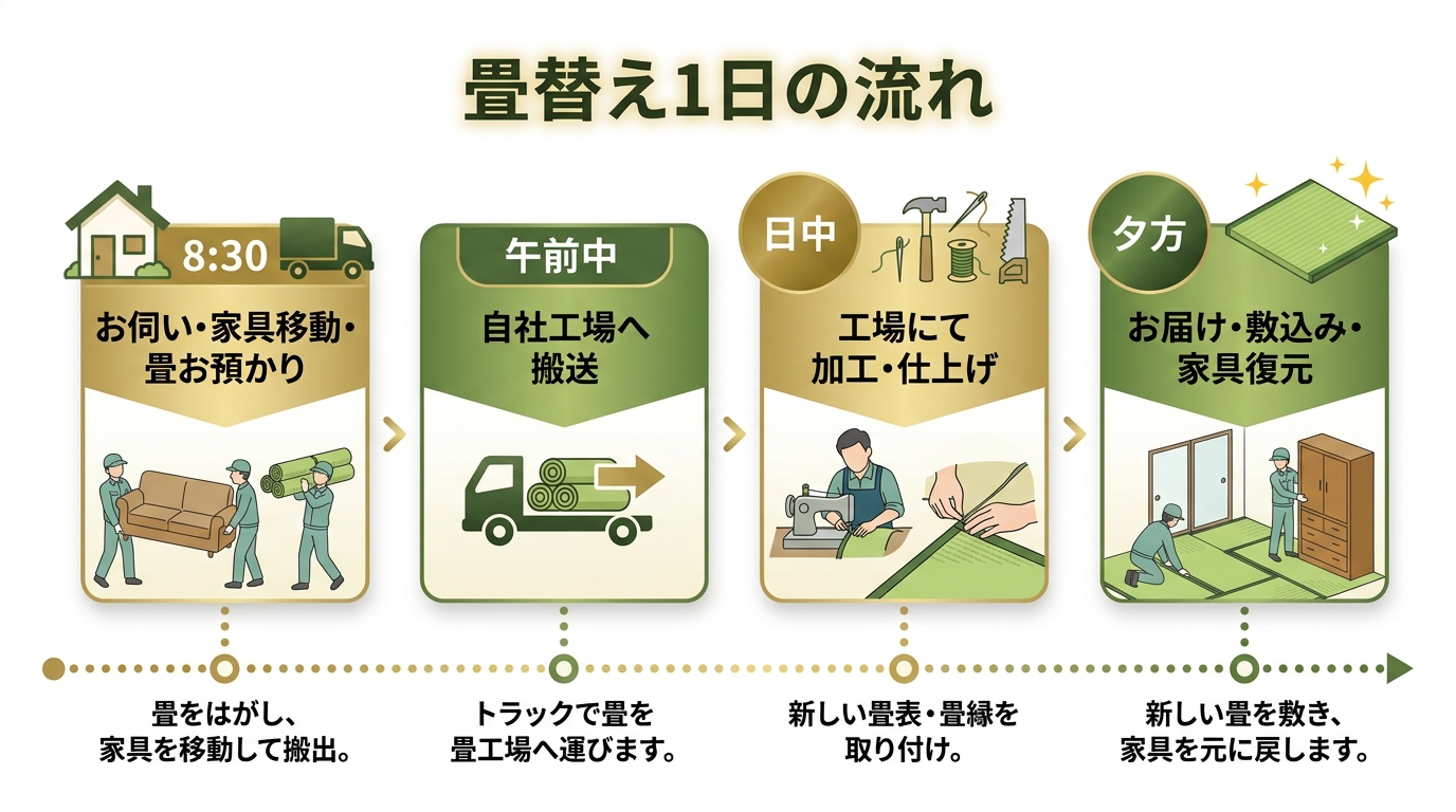 畳替え1日の流れ